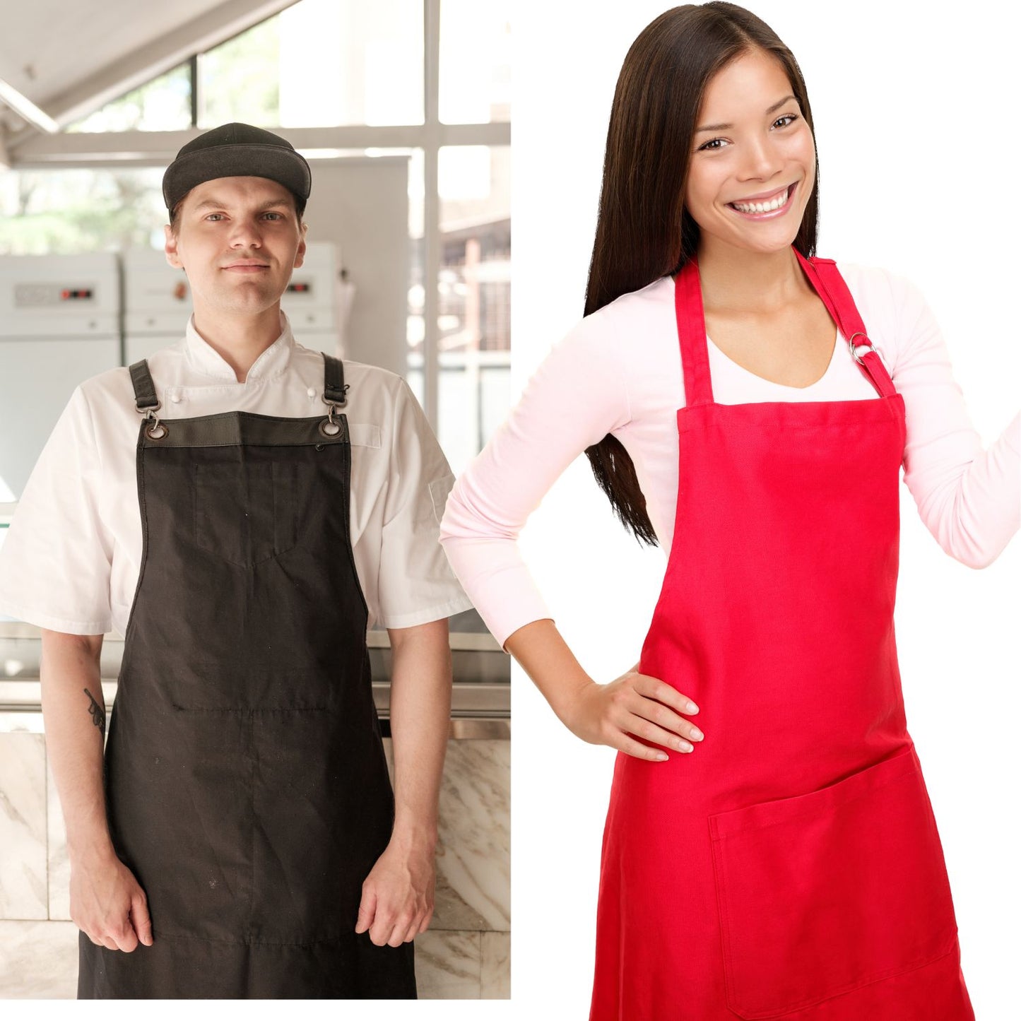 Full-Length Apron with Pockets, Custom Apron, Custom Photo Apron, Custom Text Apron