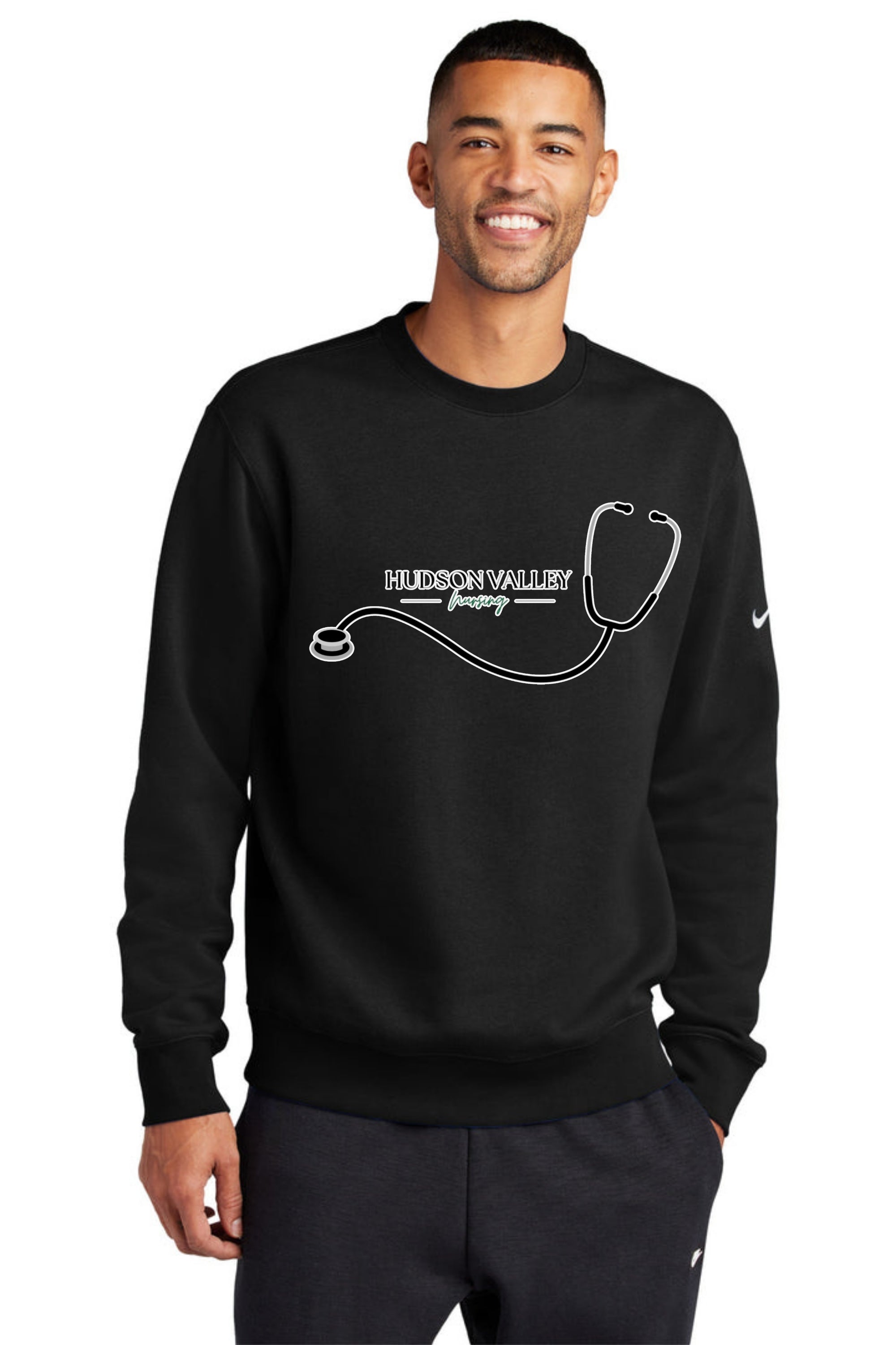 Nike Club Fleece Sleeve Swoosh Crew NKFD9863