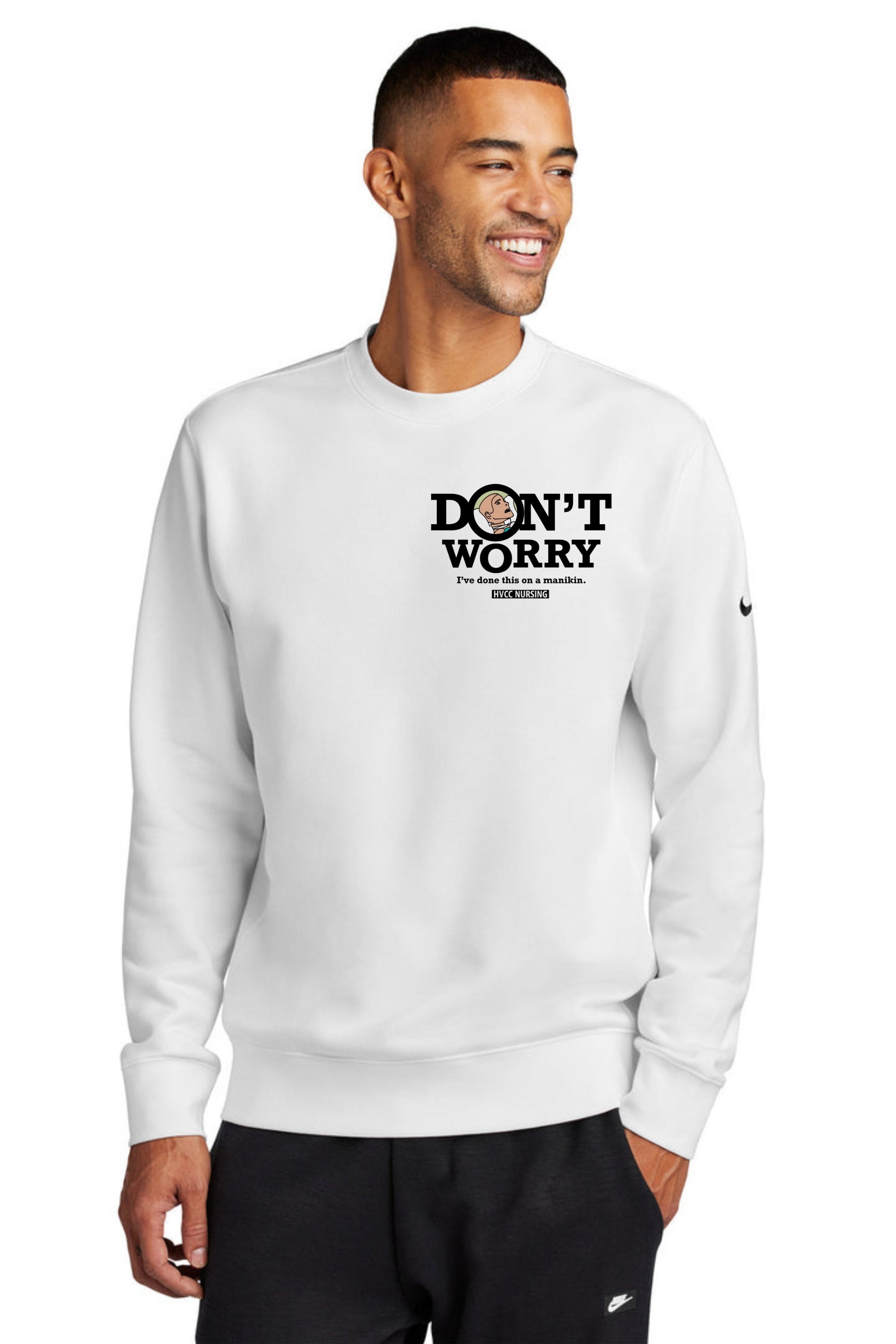 Nike Club Fleece Sleeve Swoosh Crew NKFD9863