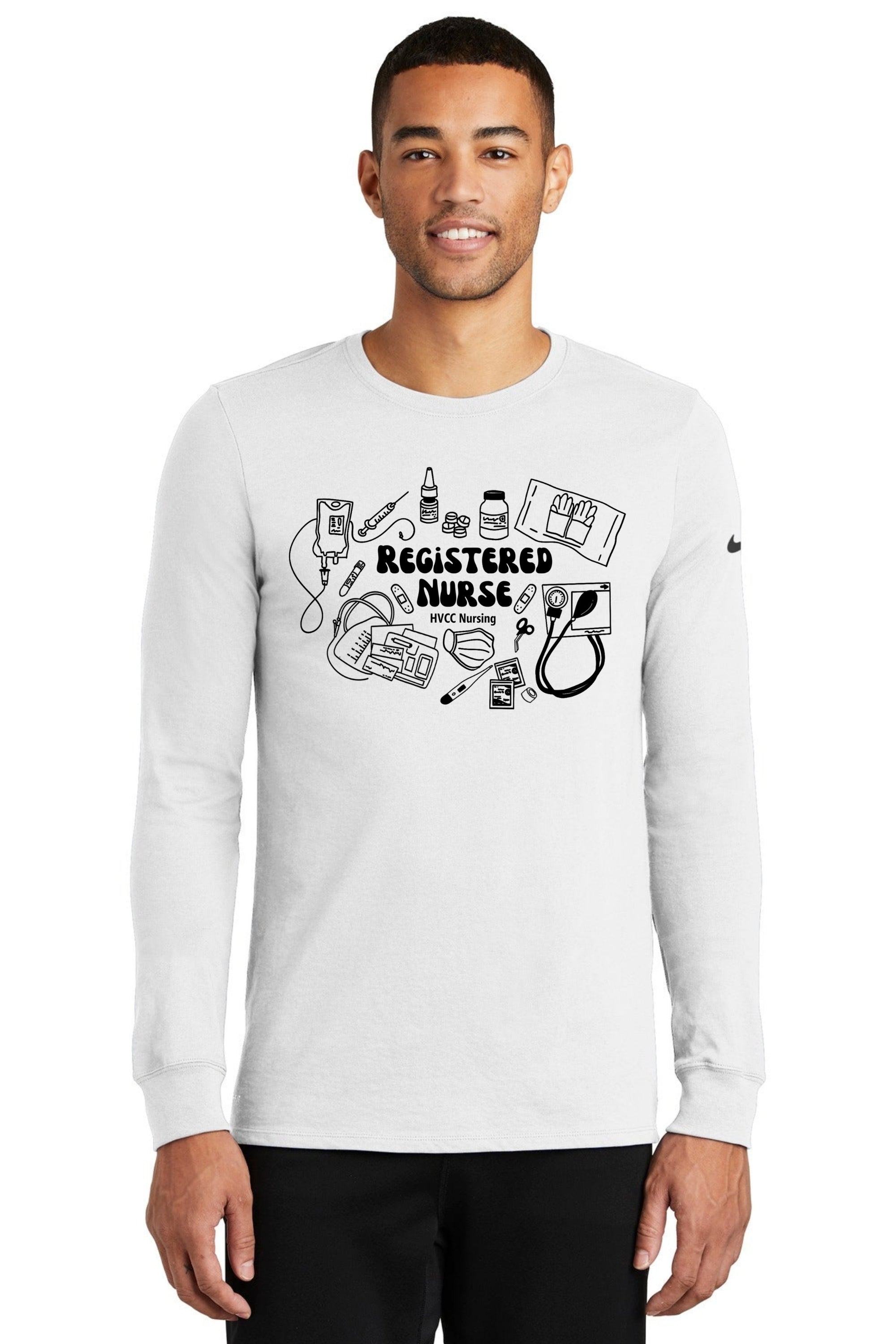Nike Dri-FIT Cotton/Poly Long Sleeve Tee. NKBQ5230