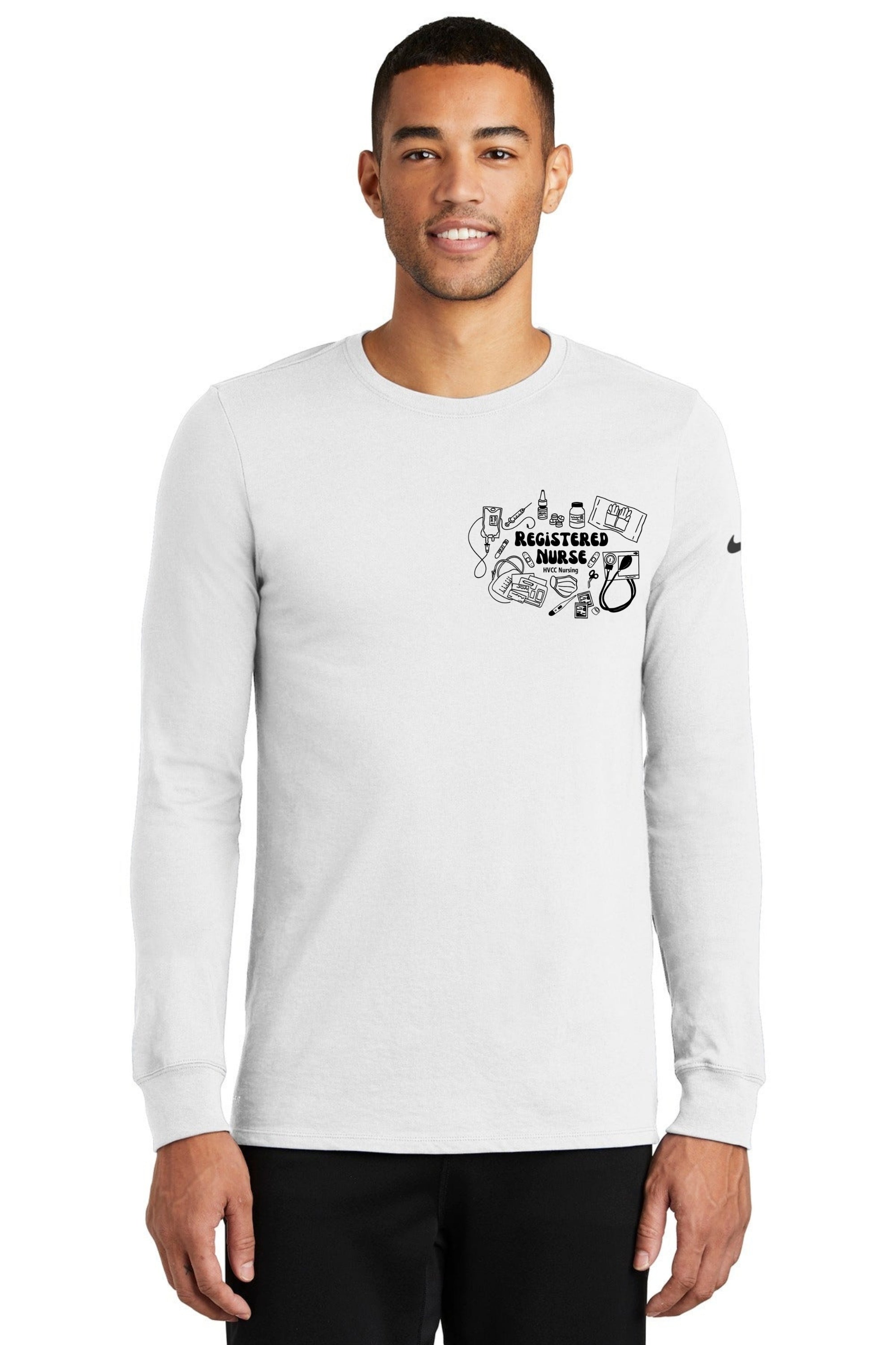 Nike Dri-FIT Cotton/Poly Long Sleeve Tee. NKBQ5230