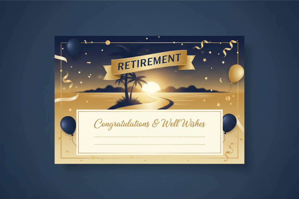 CUSTOM PRINT WELL RETIREMENT GIFT CARDS